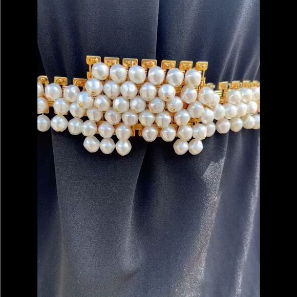 Dior Vintage 70’S Gold Plated Pearl Embellished Statement Belt main image 7